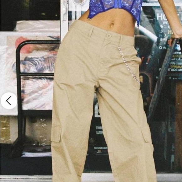 Princess Polly Pants - Princess Polly Beige Cargo Pants